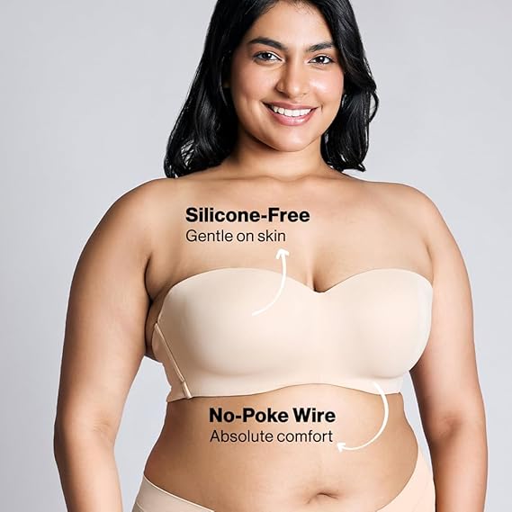 NYKD Women’s Strapless Bra D. Purple – NYB027 Wire-Free, Full Coverage, Comfortable Fit